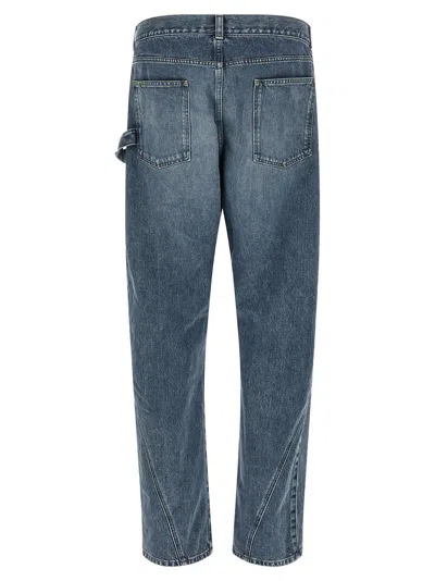 Jw Anderson Twisted Workwear Jeans Blue In White