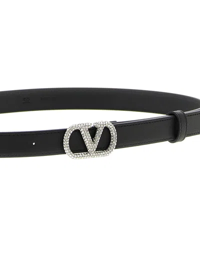 Valentino Garavani Vlogo Signature Belt Belts Black In Black