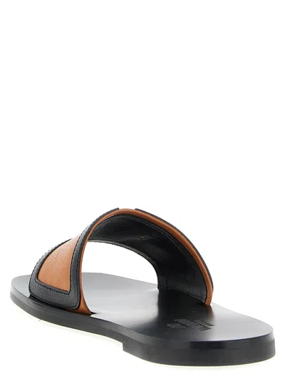 Valentino Viva Superstar Flat Sole Open Toe Slides In Multi