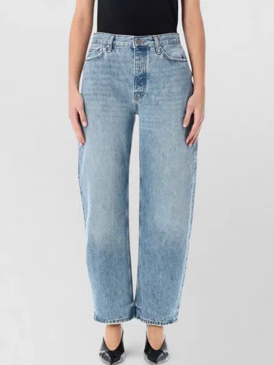 Anine Bing Five-pocket Denim Trousers Featuring Belt Loops In Blue