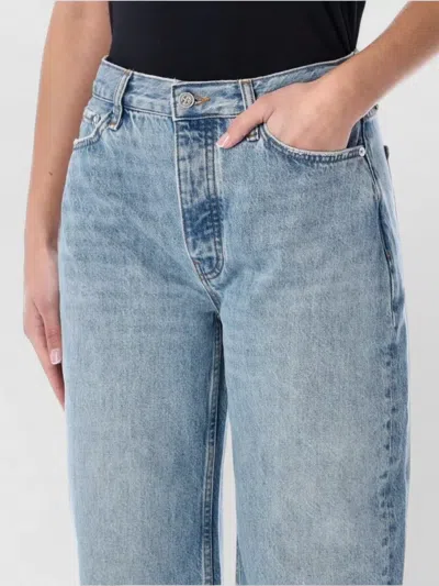 Anine Bing Five-pocket Denim Trousers Featuring Belt Loops In Blue