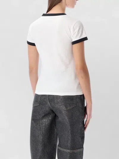 Ganni Graphic Print Crew Neck Short Sleeve Top In Multi