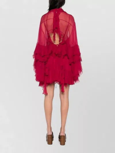 Chloé Layered Open Back Knee Length Dress In Multi