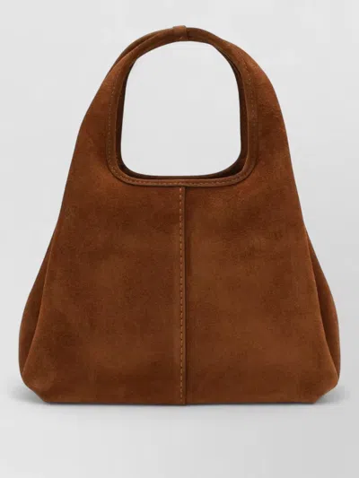 Coach Suede Tote Bag Detachable Strap In Brown