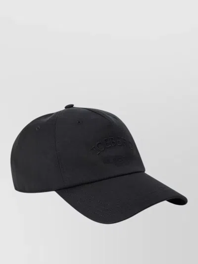 Iceberg Logo Cap Featuring Curved Brim And Eyelet Vents In Black