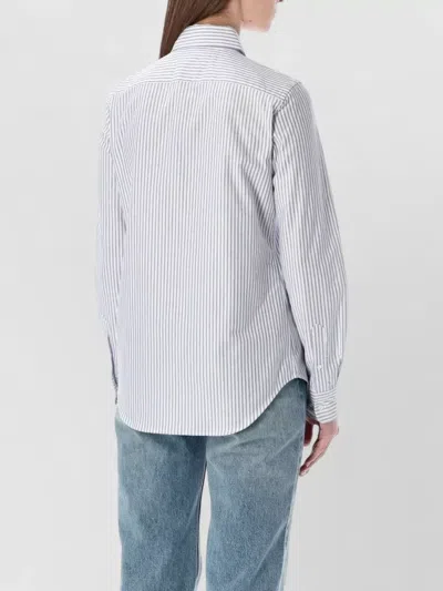 Polo Ralph Lauren Slim Fit Button Down Stripe Shirt In White