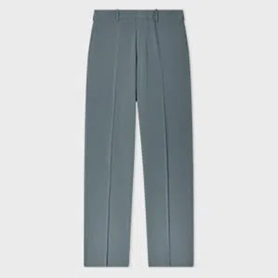 Paul Smith Straight-fit Dusty Blue Two-ply Merino Wool Trousers In Gray
