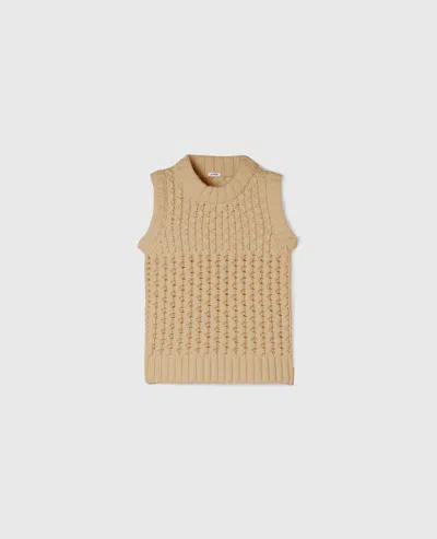 Aspesi Sleeveless Sweater In Super Fine Virgin Wool In Brown