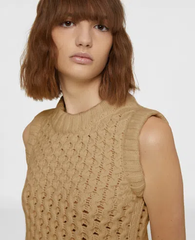 Aspesi Sleeveless Sweater In Super Fine Virgin Wool In Brown