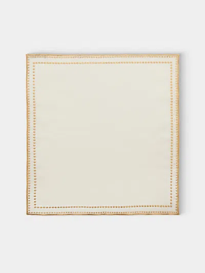 Borgo Delle Tovaglie Letizia Embroidered Linen Napkins (set Of 4) In White