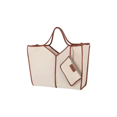 Hereu Calella Squared Tote Bag In Sand