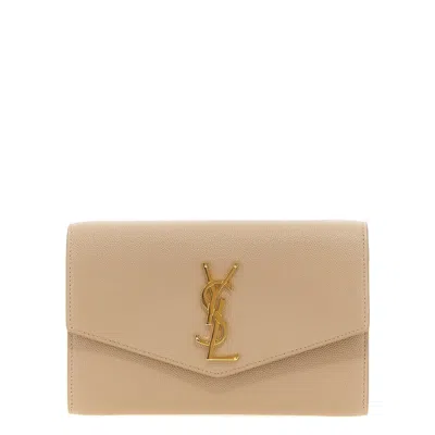 Saint Laurent Uptown Clutch In Neutral