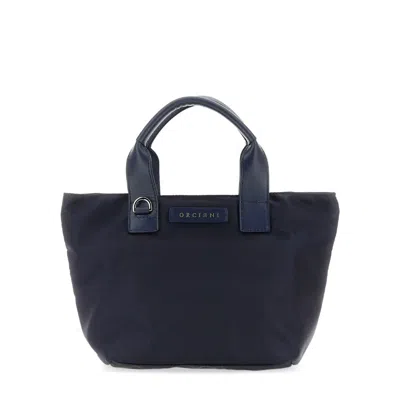 Orciani Logo-patch Shoulder Bag In Blue