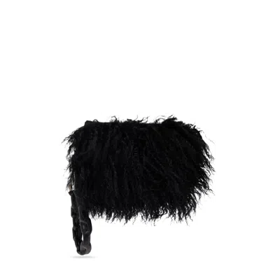 Dolce & Gabbana Furry Clutch In Black