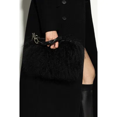 Dolce & Gabbana Furry Clutch In Black