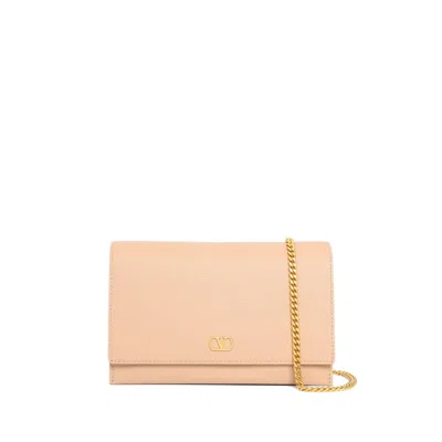 Valentino Garavani Vlogo Signature Leather Wallet On Chain