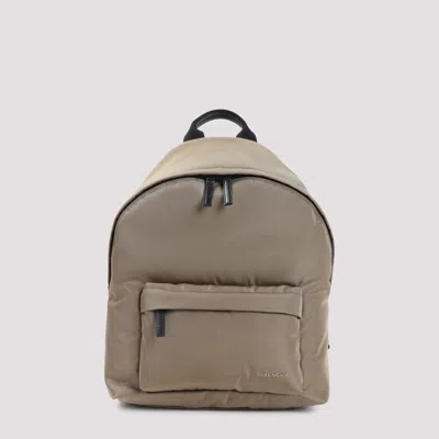 Givenchy Canvas And Leather Backpack With Logo Detail In Brown