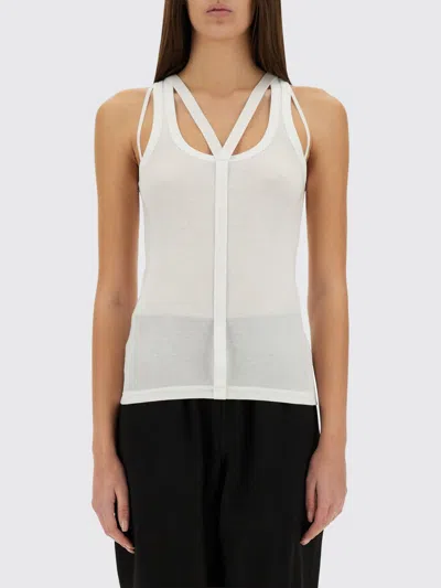 Helmut Lang Square Neck Racer Tank With Adjustable Straps In Beige