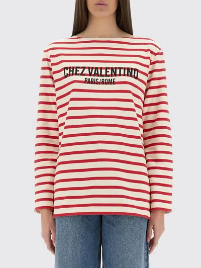 Valentino Garavani Cotton Long Sleeve T-shirt With Print In Multi