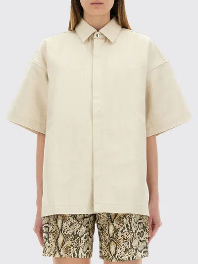 Jil Sander Mc Beige Overshirt Camel Logo Label In Neutral