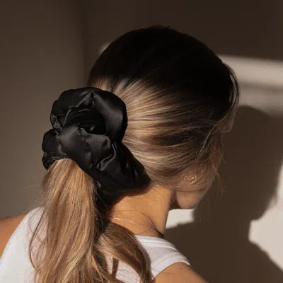 Drowsy Pillow Scrunchie Black Jade In Black