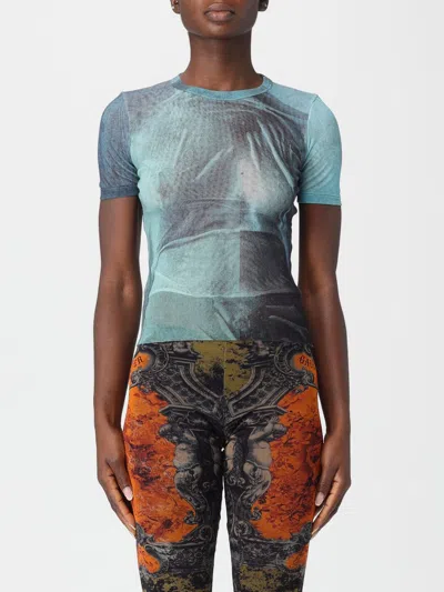 Jean Paul Gaultier "water" Mesh T-shirt In Blue