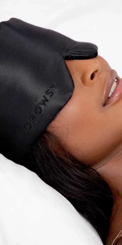 Drowsy Silk Sleep Mask Black Jade In Black