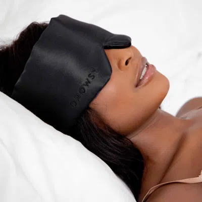 Drowsy Silk Sleep Mask Black Jade In Black