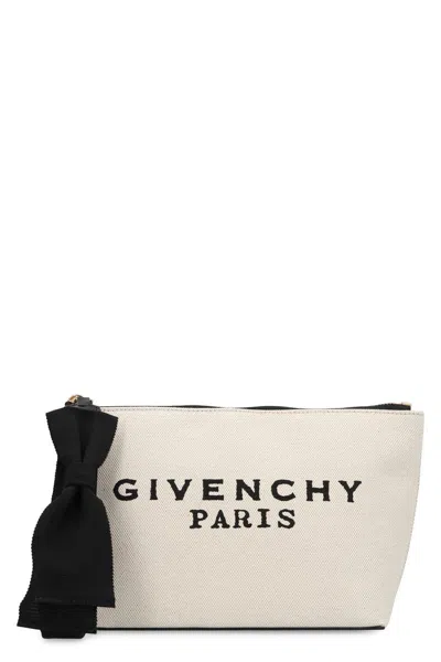 Givenchy Small Pouch In Fabric With Bow In White