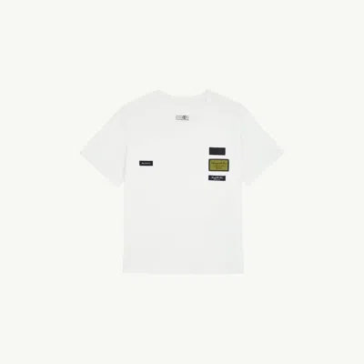 Mm6 Maison Margiela Patch Graphic Crew Neck Short Sleeve T-shirt In White