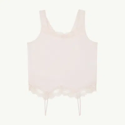 Mm6 Maison Margiela Mirrored Lace Slip Top In Pink