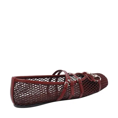 Gucci Net Nappa Triple-strap Horsebit Ballerina Flats In Brown