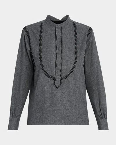 Sébline Marocaine Painters Stripe Shirt In Gray