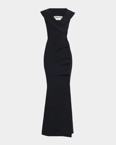 Chiara Boni La Petite Robe Sleeveless Ruffle Mermaid Gown In Black