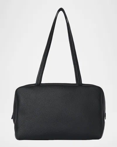 The Row Astra Bowling Shoulder Bag In Grain Leather In Black