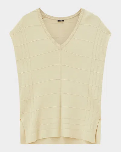 Joseph V-neck Stretch Viscose Top In Neutral