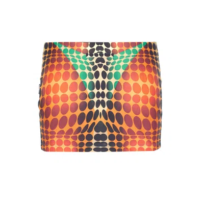 Jean Paul Gaultier Women S Re-edition Dots Skirt Orange In Multi