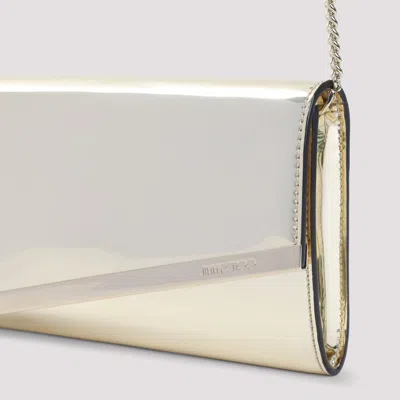 Jimmy Choo Rectangular Clutch Bag In Mirror Gold Leather In Silver