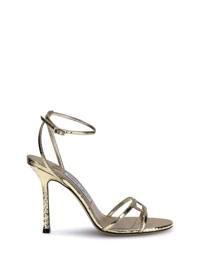 Jimmy Choo Women Leo100 Sandals In Gold