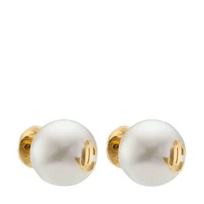 Jimmy Choo Women Maxi Pearl Studs Earrings In Gold
