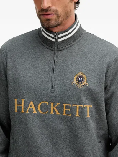Hackett Half Zip Sweatshirt Grey In Multi