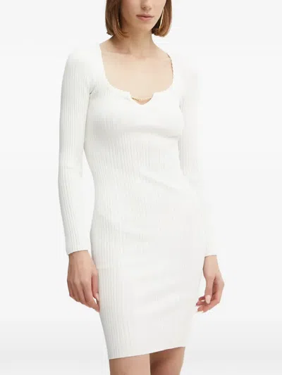 Marciano Chain-detail Ribbed Mini Dress In White