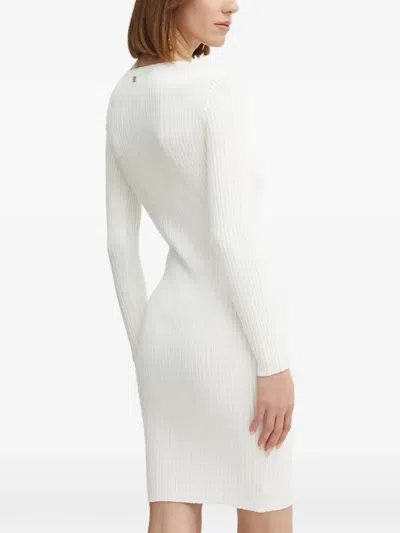 Marciano Chain-detail Ribbed Mini Dress In White