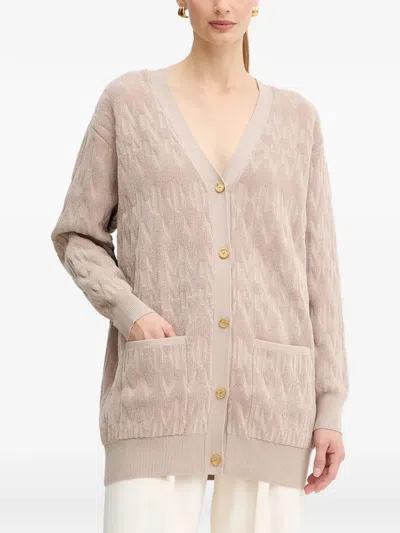 Marciano Button Patch-pocket Cardigan In Brown