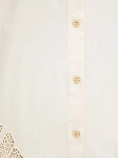 Marciano Floral-appliqué Pocket Shirt In White