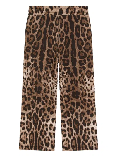 Dolce & Gabbana Drawstring Leopard-pattern Trousers In Animal Print