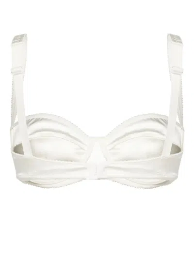Dolce & Gabbana Scallop-edge Satin Balconette Bra In Pink