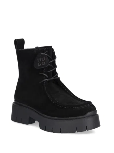 Hugo Boss Suede Boots In Animal Print