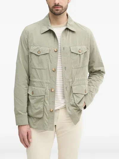 Marciano Polo-collar Buttoned Jacket In Green