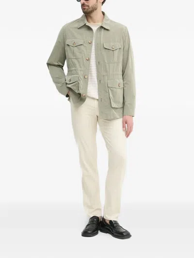 Marciano Polo-collar Buttoned Jacket In Green